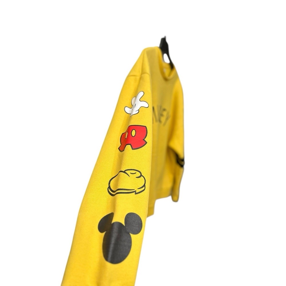Disney Mickey Yellow Pullover Crewneck Sweatshirt Size 2XL Embroidered‎ - Picture 5 of 10